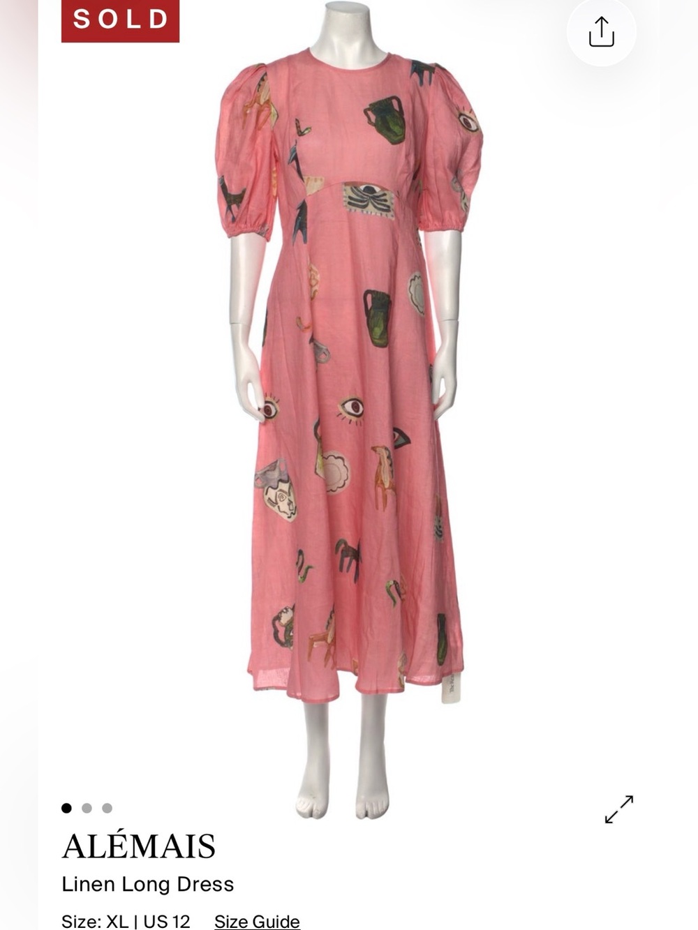 NWT US 12 Alemais Cleo Midi Dress